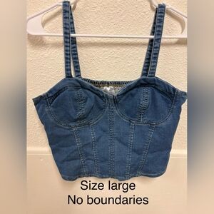 No Boundaries Denim Blue Crop Top